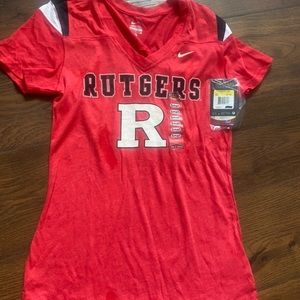 Nike Women's Rutger's Red V Neck T-shirt size small
